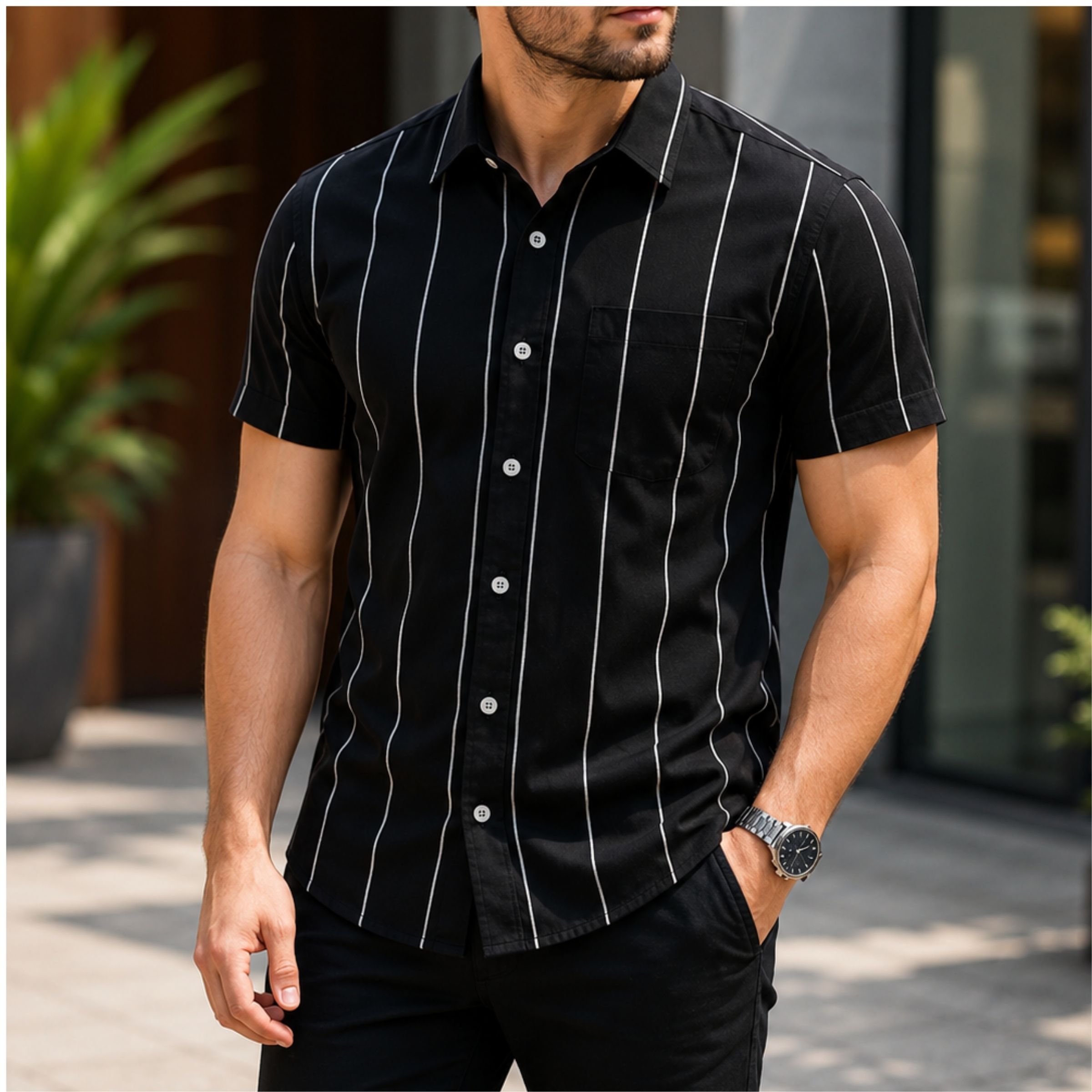 Men's Premium  Cotton check Shirt _ Smart Casual  Half Sleeve Shirt
