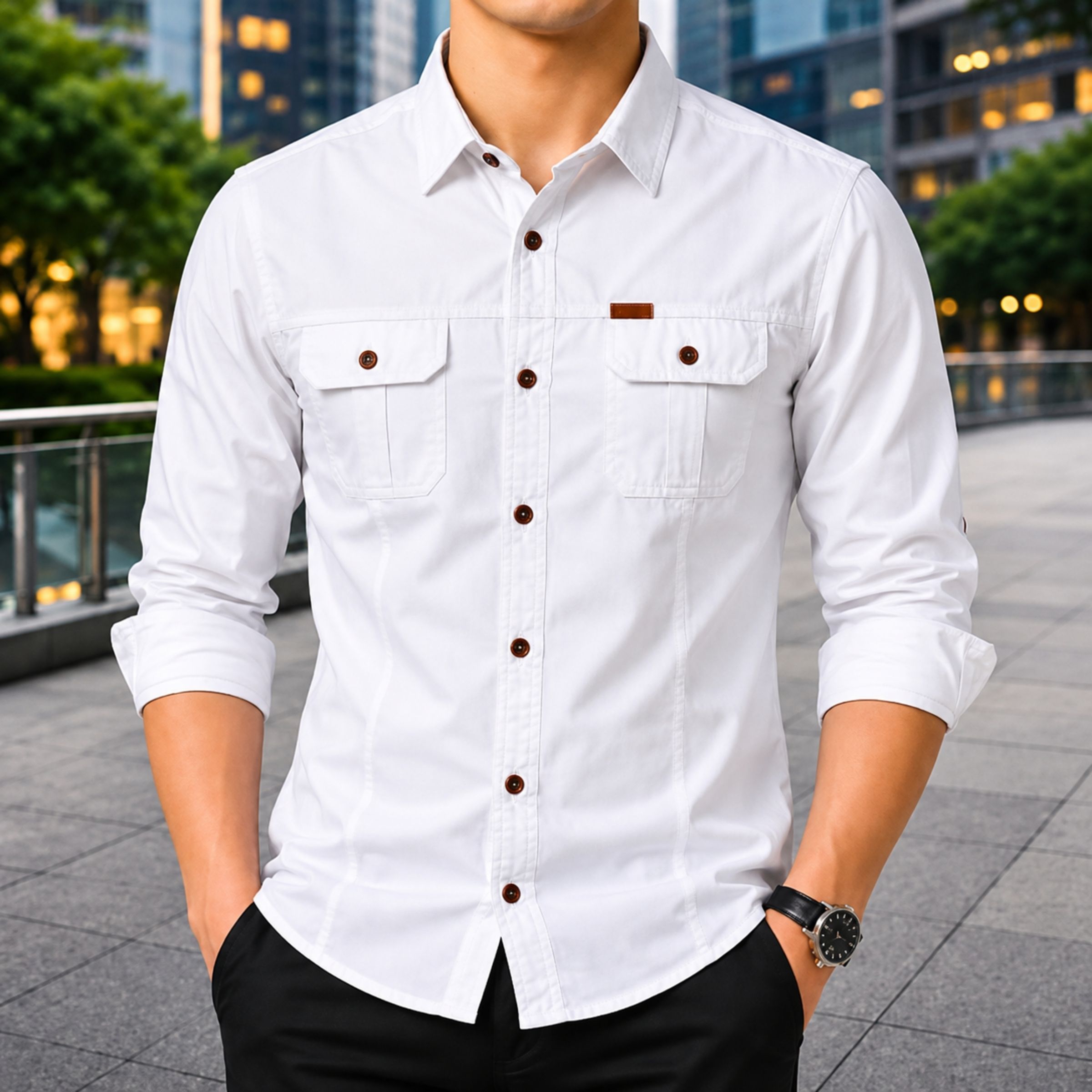 Premium Cotton Full Sleeve Panel Shirt  For Men - Stylish & Completable Fit